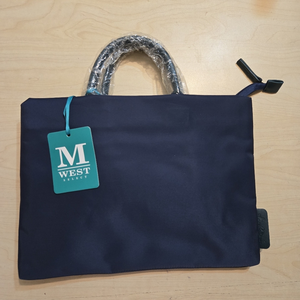 Montana West Select Tote Bag – Navy Blue Nylon w/ Bonus Strap & Inner Pouch (NWT